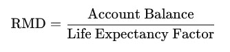 Formula to calculate RMD